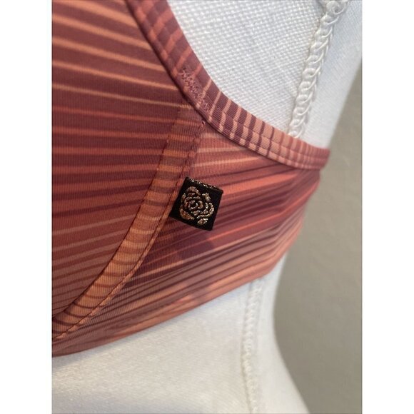 La Vie En Rose Aqua push up bikini top pink Mauve Striped XS Underwire Swim - Picture 4 of 10